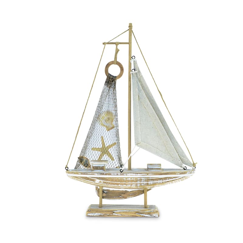 Puzzled Nautical Decor Baja Haven Handcrafted Wooden Sailboat