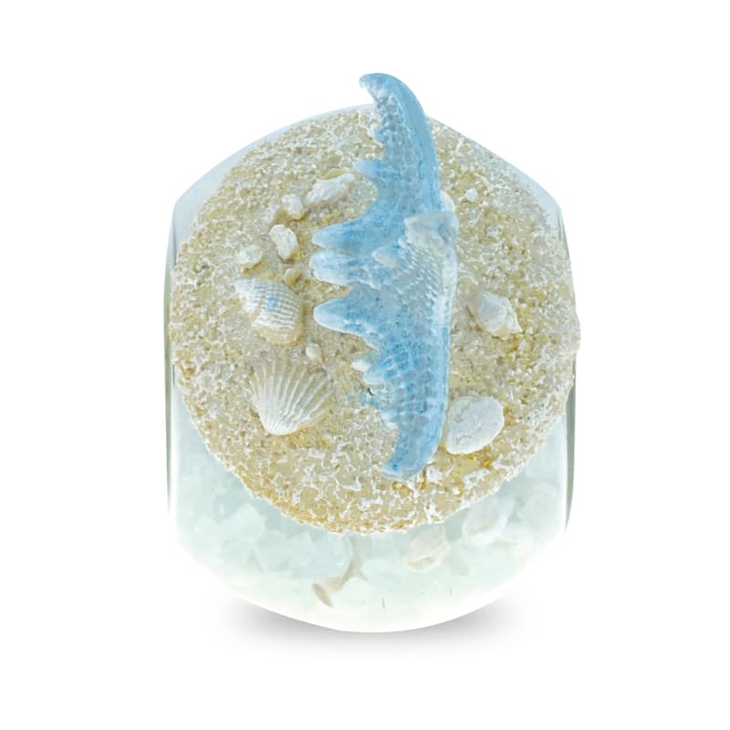 CoTa Global Turquoise Starfish Nautical Glass Bottle w/ Crystal Rocks