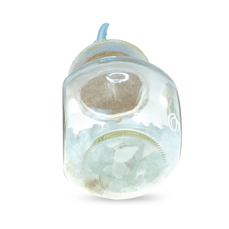 CoTa Global Turquoise Starfish Nautical Glass Bottle w/ Crystal Rocks