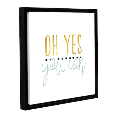 Alli Rogosich's 'Yes You Can Green' Gallery Wrapped Floater-framed Canvas