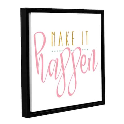 Alli Rogosich's 'Make It Happen Pink' Gallery Wrapped Floater-framed Canvas - multi