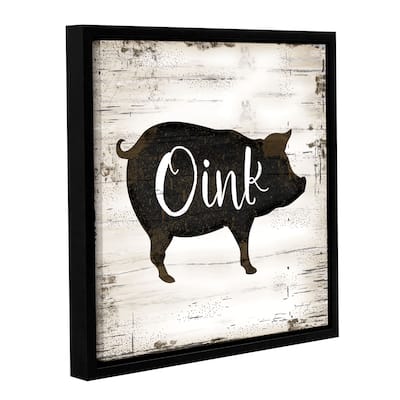 Jennifer Pugh's 'Farmhouse Pig' Gallery Wrapped Floater-framed Canvas - multi