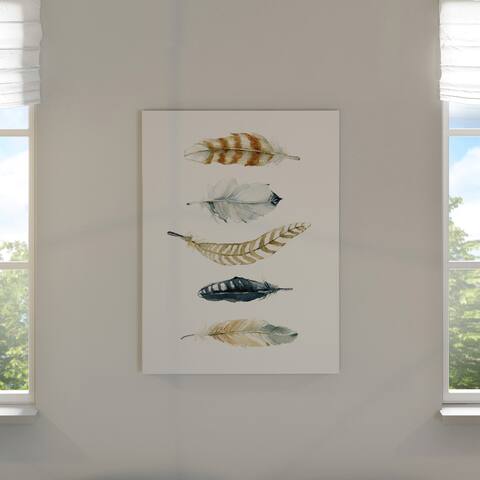 The Curated Nomad Carol Robinson 'Feather Collection II' Giclee on Gallery-wrapped Canvas Wall Art