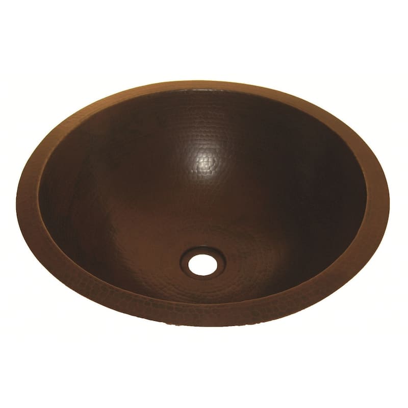 Novatto Caracas Copper Bathroom Sink, Antique