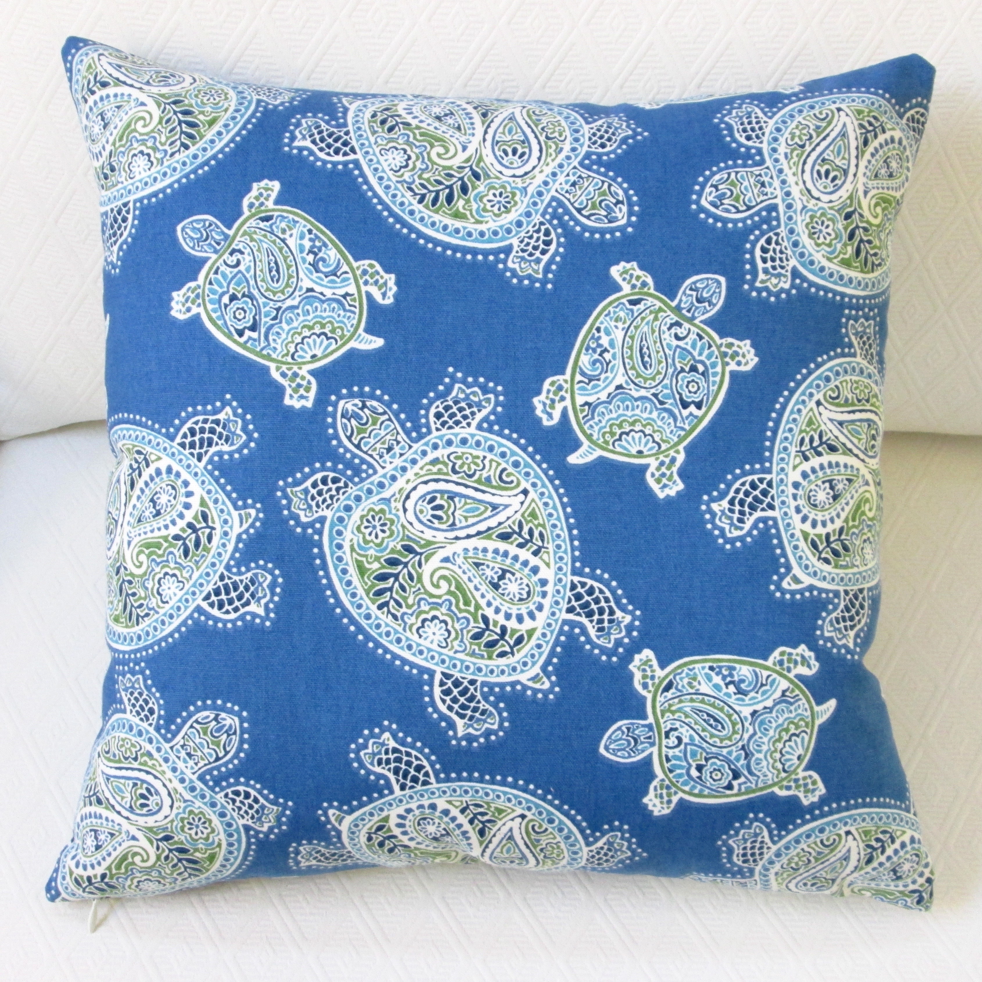 Shop Artisan Pillows Indoor 18 Inch Tranquil Sea Turtles In Blue