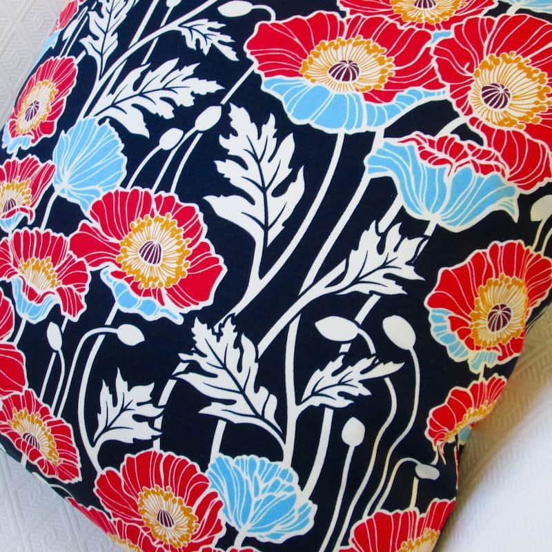 Artisan Pillows Pristine Poppy Pink or Midnight Blue 20-inch Indoor Throw Pillow Cover