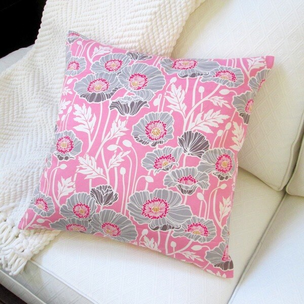 poppy colored throw pillows