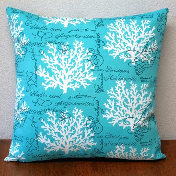 Shop Artisan Pillows Sea Reef Blue Turquoise Polyester 18 Inch