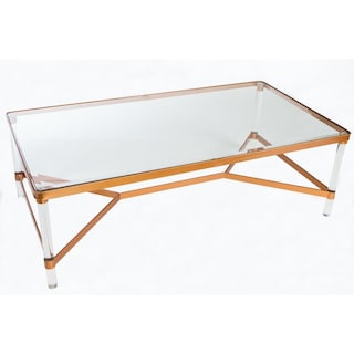 Statements By J Mireille Bronze Finish Wood Acrylic Glam Coffee Statements By J Mireille Bronze Finish Wood Acrylic Gl