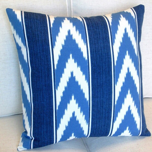 Blue ikat outdoor discount pillows