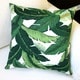 preview thumbnail 2 of 1, Artisan Pillows 18-inch Indoor/Outdoor Island Hopping Emerald Tropical Palm Leaf Pillow Cover (Set of 2)