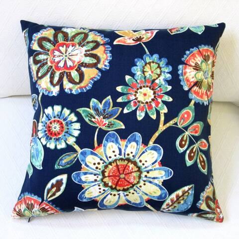Artisan Pillows 18-inch Outdoor Daelyn Navy Polyester Throw Pillow Covers (Set of 2)