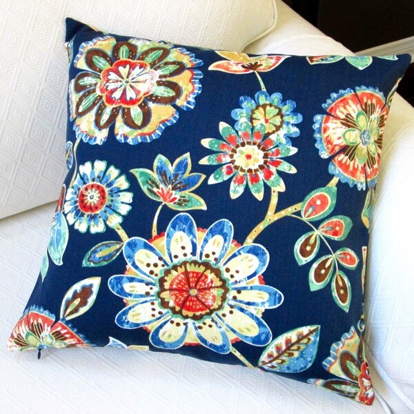 navy and red pillows