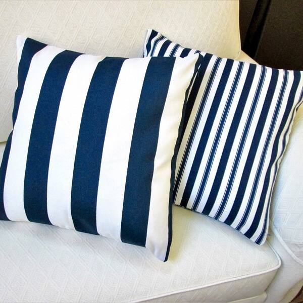 Shop Artisan Pillows 18 Inch Outdoor Navy Blue Throw Pillow Covers