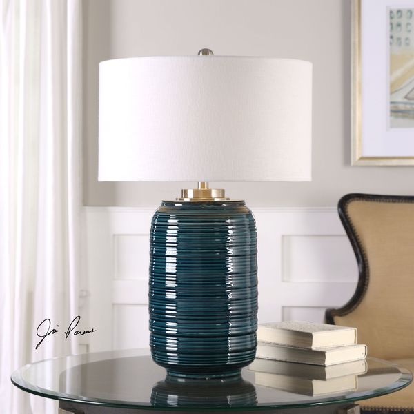 Uttermost Delane Dark Teal Table Lamp 