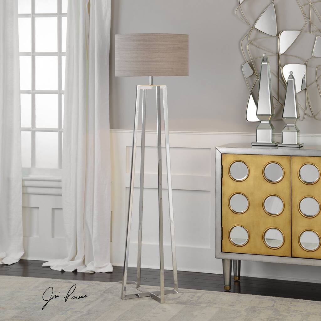 Uttermost Keokee Polished Nickel Floor Lamp