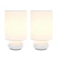 preview thumbnail 7 of 7, Simple Designs Black Metal and White Fabric Mini Touch Lamps (Set of 2)