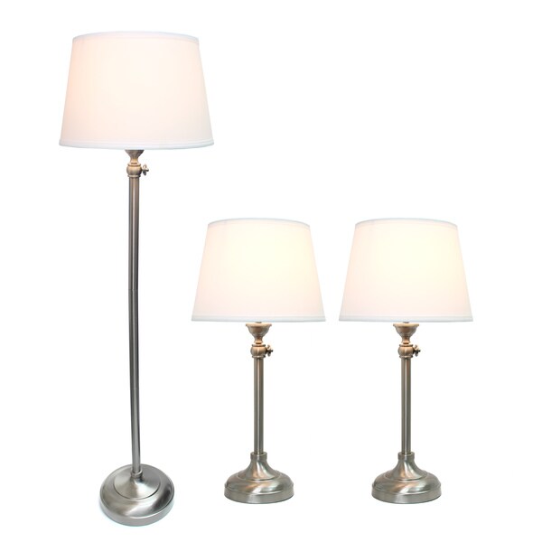 brushed nickel table lamps set of 2