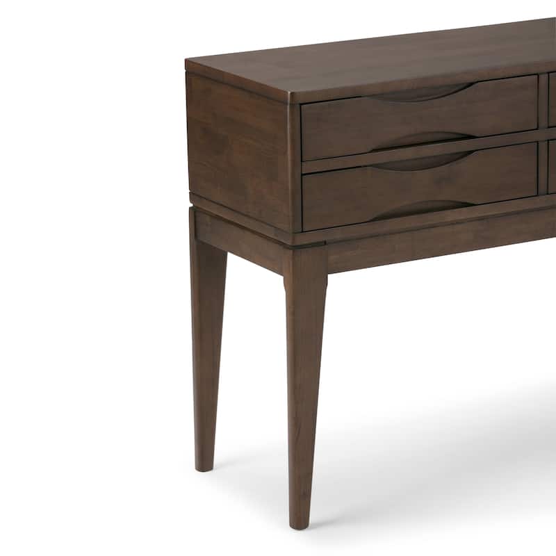 WYNDENHALL Pearson SOLID HARDWOOD 40 inch Wide Mid Century Modern Hallway Console Sofa Table in Walnut Brown