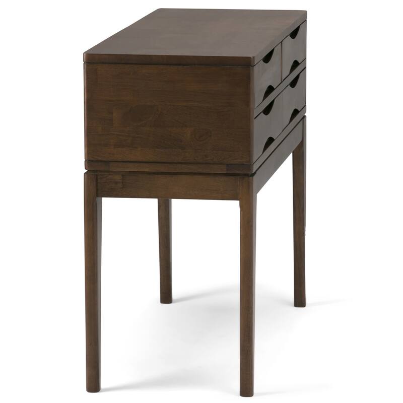 WYNDENHALL Pearson SOLID HARDWOOD 40 inch Wide Mid Century Modern Hallway Console Sofa Table in Walnut Brown