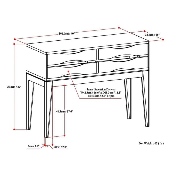 40 inch wide console table
