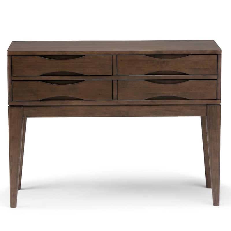 WYNDENHALL Pearson SOLID HARDWOOD 40 inch Wide Mid Century Modern Hallway Console Sofa Table in Walnut Brown