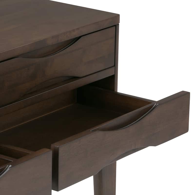 WYNDENHALL Pearson SOLID HARDWOOD 40 inch Wide Mid Century Modern Hallway Console Sofa Table in Walnut Brown
