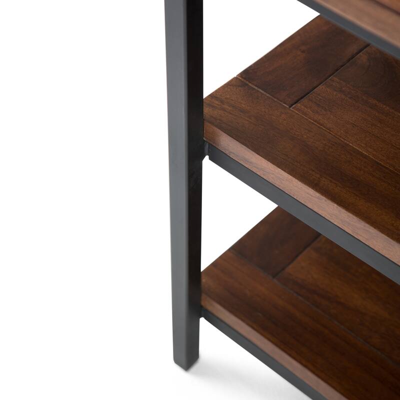 WYNDENHALL Rhonda SOLID MANGO WOOD 60 inch Wide Industrial TV Media Stand For TVs up to 65 inches - 60"w x 18"d x 26" h
