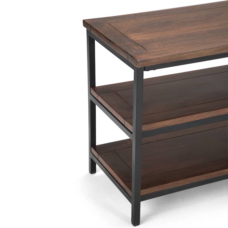 WYNDENHALL Rhonda SOLID MANGO WOOD 60 inch Wide Industrial TV Media Stand For TVs up to 65 inches - 60"w x 18"d x 26" h