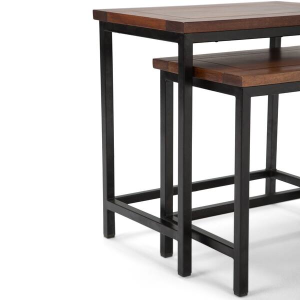 Shop Wyndenhall Rhonda Solid Mango Wood And Metal 25 Inch Wide Rectangle Industrial 2 Pc Nesting Side Table Fully Assembled On Sale Overstock 13688513