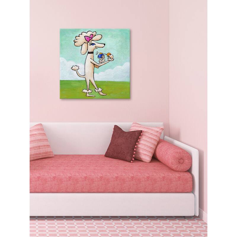 Marmont Hill - 'Give a Dog Cologne' by Janet Nelson Painting Print on Wrapped Canvas - Multi-Color