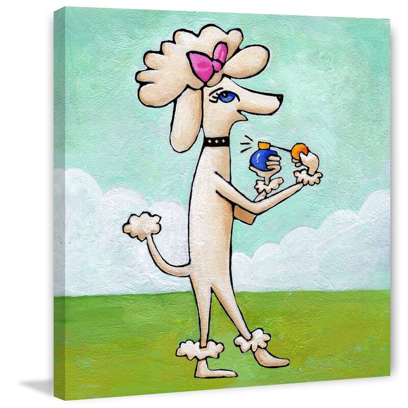 Marmont Hill - 'Give a Dog Cologne' by Janet Nelson Painting Print on Wrapped Canvas - Multi-Color