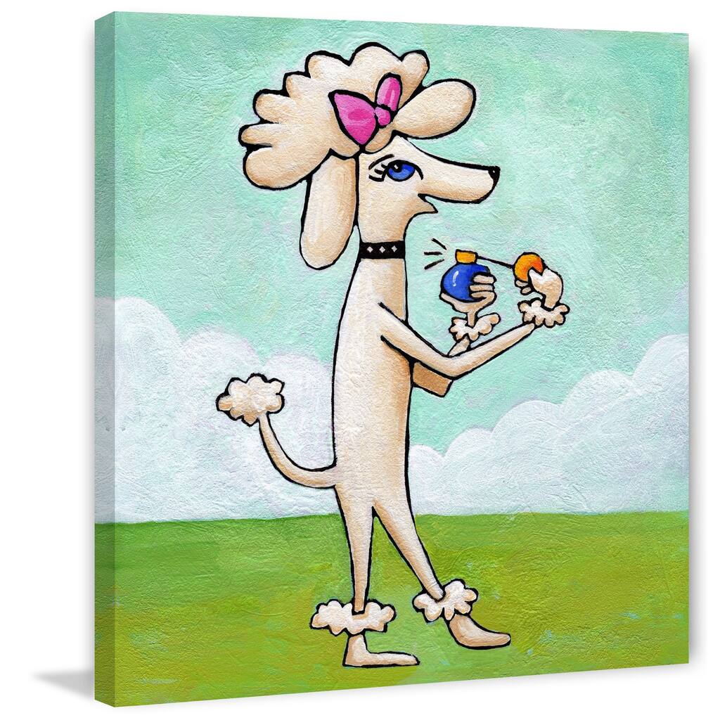 Marmont Hill - 'Give a Dog Cologne' by Janet Nelson Painting Print on Wrapped Canvas - Multi-Color