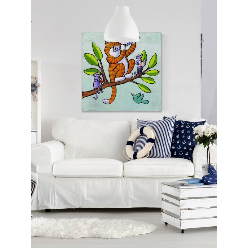 Marmont Hill - 'Out on a Musical Limb' by Janet Nelson Painting Print on Wrapped Canvas - Multi-Color