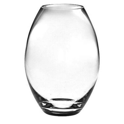 Majestic Gifts Quality Clear Glass 7.75-inch Thick Barrel Vase