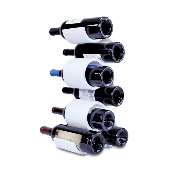 Shop Puzzled Waves White Wine Decor Contemporary Wall 7 Bottle