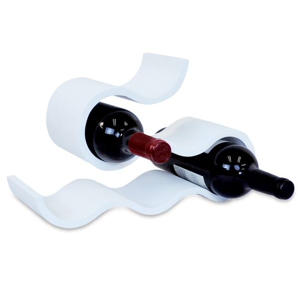 Shop Puzzled Summit White Wood 6 Bottle Wine Rack Overstock