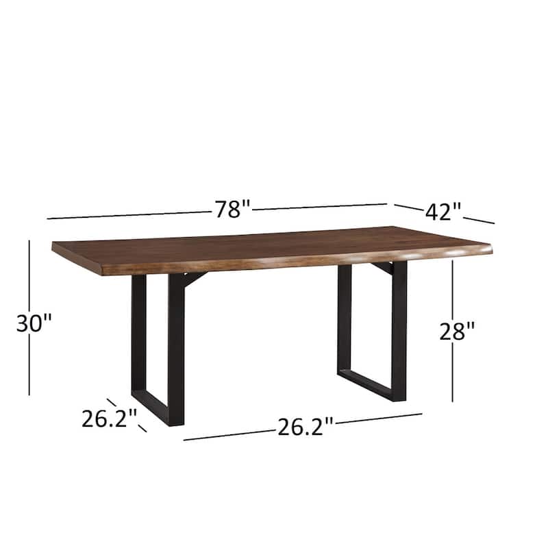 Banyan Live Edge Wood and Metal Sled Base Dining Table by iNSPIRE Q Artisan