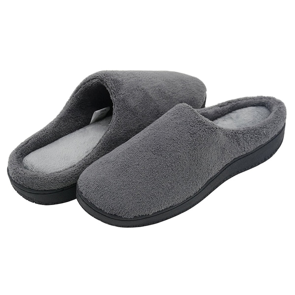 grey memory foam slippers