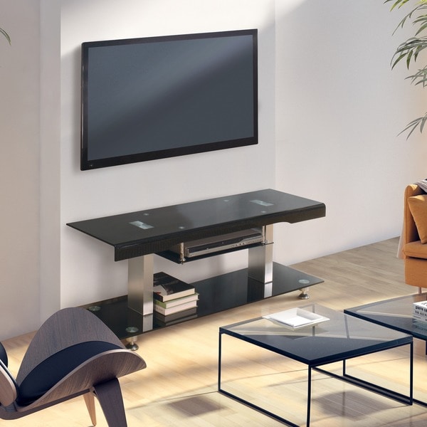 black glass tv stand and coffee table