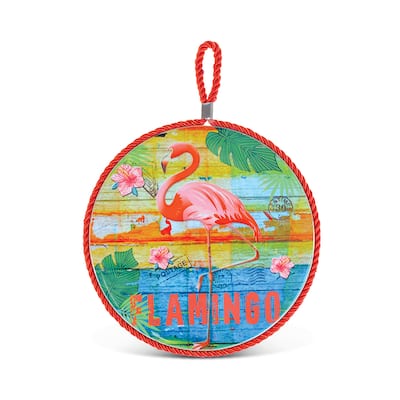 Puzzled Flamingo Multicolor Ceramic Pot Holder