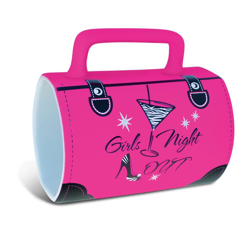 Puzzled 'Girls Night Out' Multicolored Ceramic Purse-shaped Mug