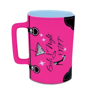 Puzzled 'Girls Night Out' Multicolored Ceramic Purse-shaped Mug