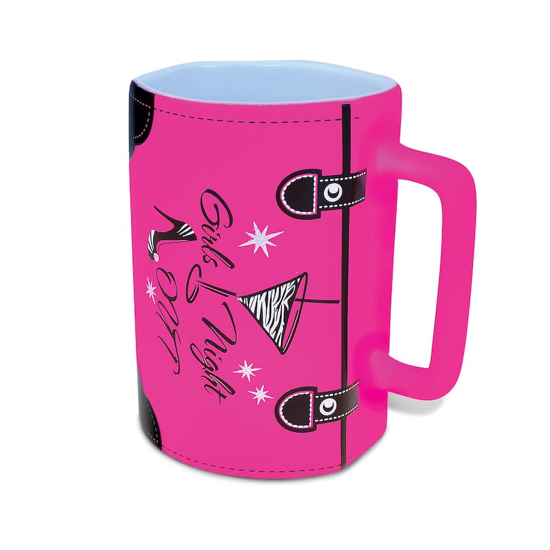 Puzzled 'Girls Night Out' Multicolored Ceramic Purse-shaped Mug