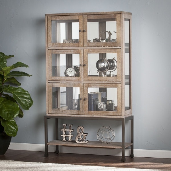 Shop Harper Blvd Bellstrom Lighted Contemporary Curio Display Cabinet ...