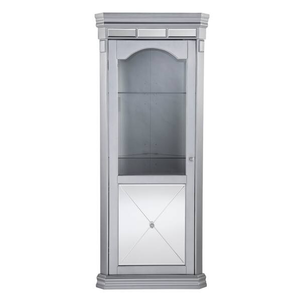 Shop Zephyr Mirrored Lighted Corner Curio Cabinet Overstock 13728606