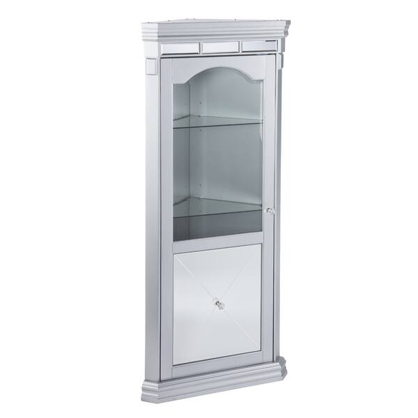 Shop Zephyr Mirrored Lighted Corner Curio Cabinet On Sale