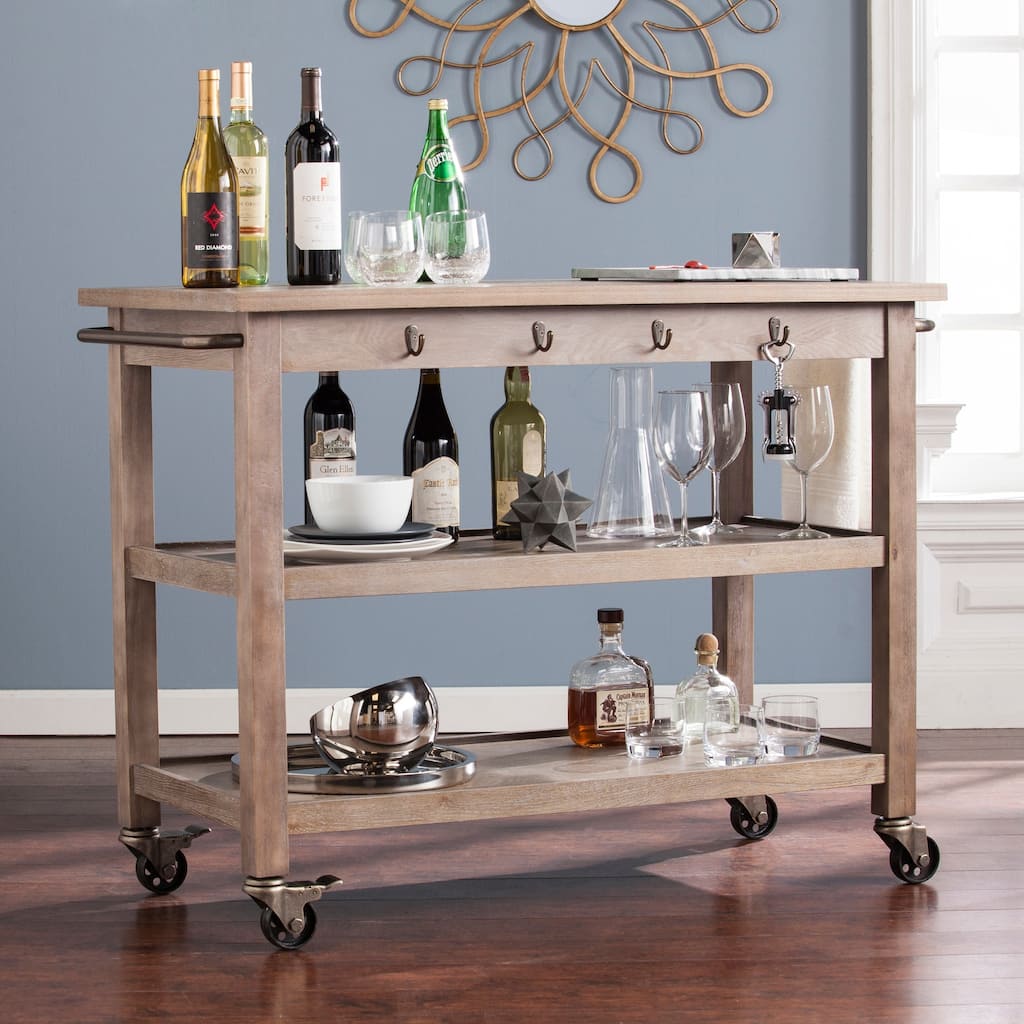 SEI Furniture Oriaga Industrial Kitchen Cart
