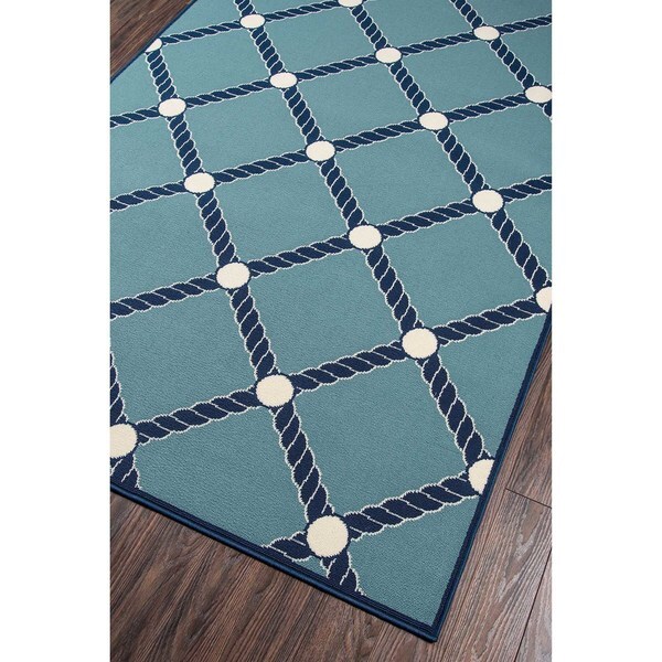 Momeni Baja Nautical Rope Blue Indoor/Outdoor Area Rug (5'3 x 7'6) - 5'3" x 7'6"