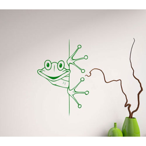 Shop Cute Curious Frog Decal Wild Animals Decor Wall Decal Art Vinyl Sticker Decal Size 22x30 Color Green Overstock 13730637